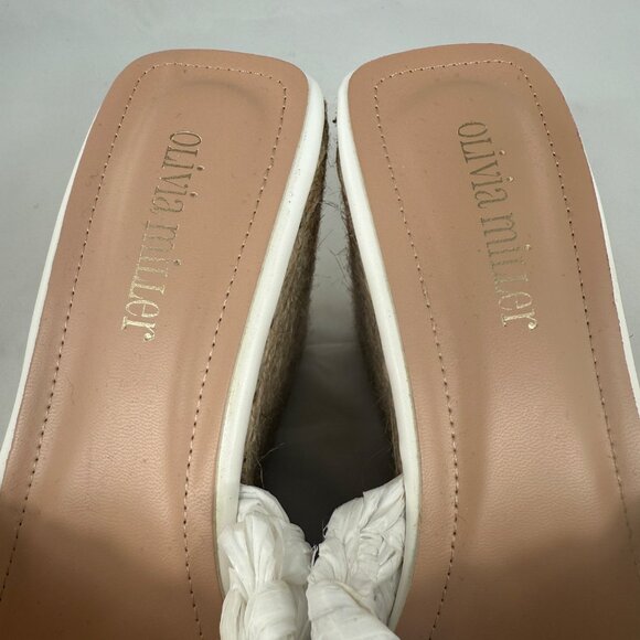 Olivia Miller Womens Woven Platform Wedge Sandals White Size 10 Espadrille Style - Picture 8 of 11